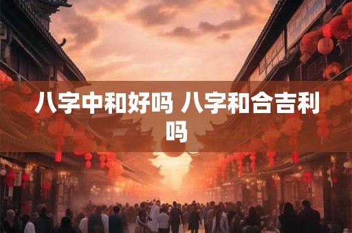 八字中和好吗 八字和合吉利吗