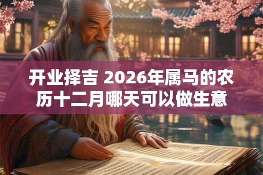 开业择吉 2026年属马的农历十二月哪天可以做生意