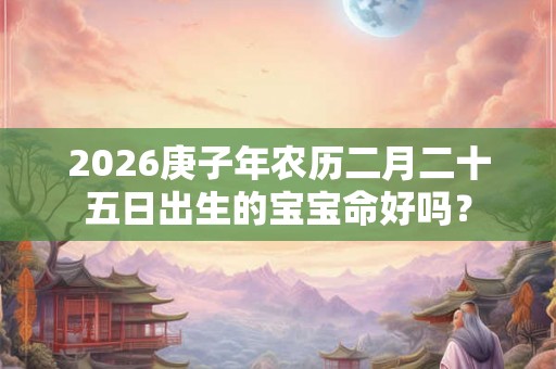 2026庚子年农历二月二十五日出生的宝宝命好吗？