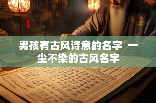 男孩有古风诗意的名字  一尘不染的古风名字