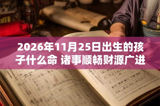 2026年11月25日出生的孩子什么命 诸事顺畅财源广进