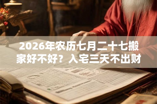 2026年农历七月二十七搬家好不好？入宅三天不出财是啥意思