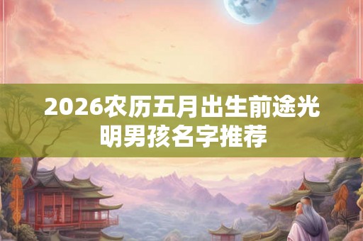 2026农历五月出生前途光明男孩名字推荐