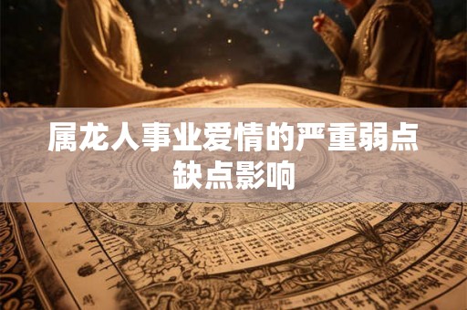 属龙人事业爱情的严重弱点缺点影响 属龙人事业爱情的严重弱点缺点影响