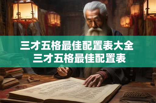 三才五格最佳配置表大全  三才五格最佳配置表