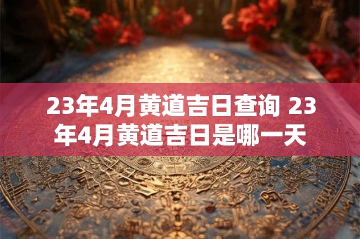 23年4月黄道吉日查询 23年4月黄道吉日是哪一天