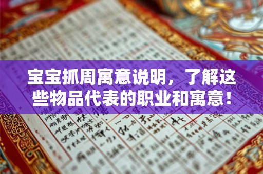 宝宝抓周寓意说明，了解这些物品代表的职业和寓意！