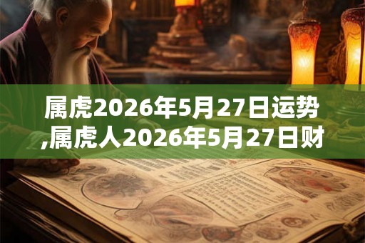 属虎2026年5月27日运势,属虎人2026年5月27日财运,生肖虎2026年5月27日运势