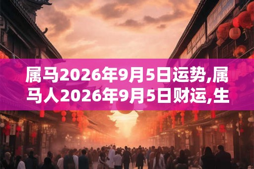 属马2026年9月5日运势,属马人2026年9月5日财运,生肖马2026年9月5日运势
