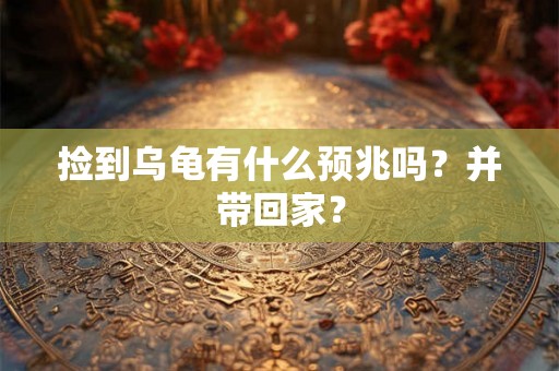 捡到乌龟有什么预兆吗？并带回家？