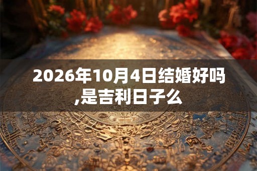2026年10月4日结婚好吗,是吉利日子么