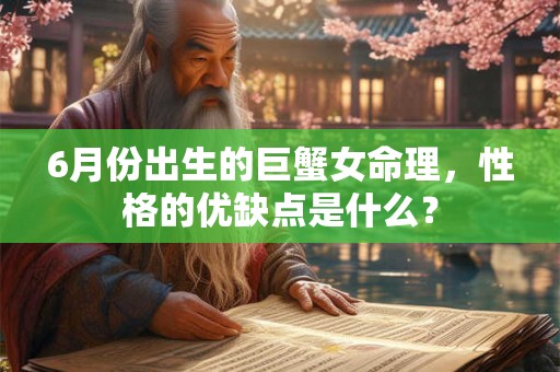 6月份出生的巨蟹女命理，性格的优缺点是什么？