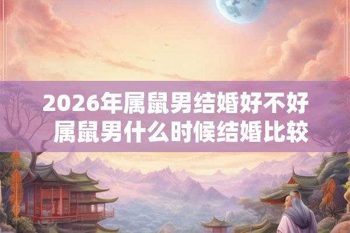 2026年属鼠男结婚好不好  属鼠男什么时候结婚比较好2026