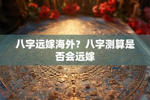八字远嫁海外？八字测算是否会远嫁