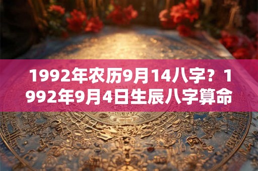 1992年农历9月14八字？1992年9月4日生辰八字算命