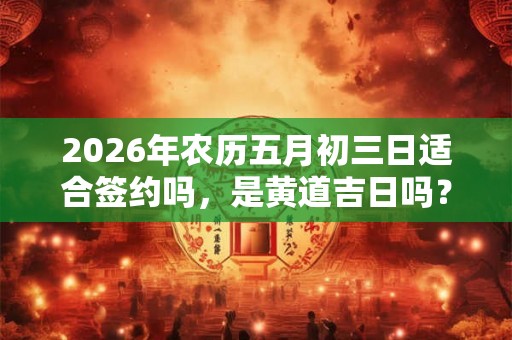 2026年农历五月初三日适合签约吗,是黄道吉日吗? 2026年农历五月初三日适合签约吗,是黄道吉日吗?