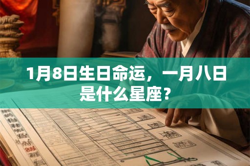1月8日生日命运，一月八日是什么星座？