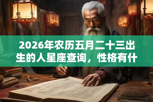 2026年农历五月二十三出生的人星座查询，性格有什么特征？