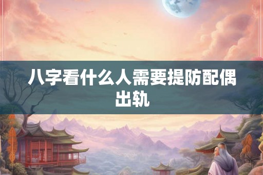 八字看什么人需要提防配偶出轨