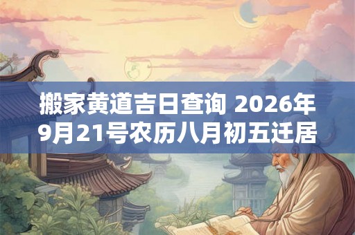 搬家黄道吉日查询 2026年9月21号农历八月初五迁居如何 搬家黄道吉日查询 2026年9月21号农历八月初五迁居如何