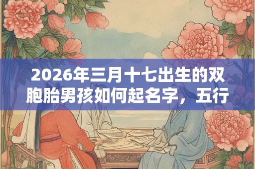 2026年三月十七出生的双胞胎男孩如何起名字，五行属什么