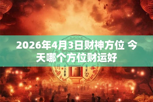 2026年4月3日财神方位 今天哪个方位财运好
