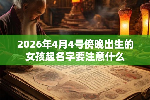 2026年4月4号傍晚出生的女孩起名字要注意什么