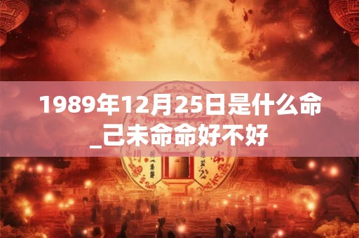 1989年12月25日是什么命_己未命命好不好