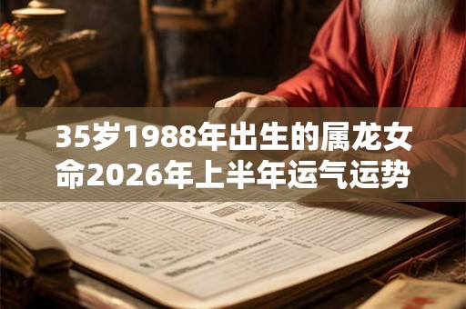 35岁1988年出生的属龙女命2026年上半年运气运势