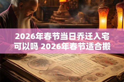 2026年春节当日乔迁入宅可以吗 2026年春节适合搬家的日子