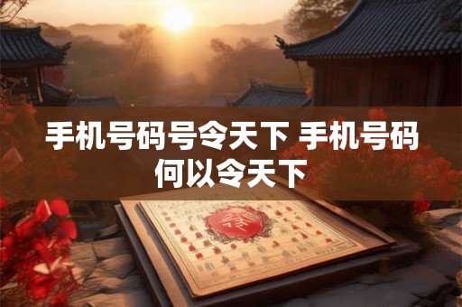 手机号码号令天下 手机号码何以令天下