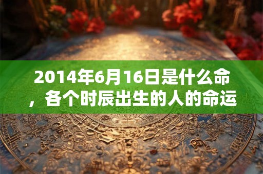 2014年6月16日是什么命,各个时辰出生的人的命运 2014年6月16日是什么命,各个时辰出生的人的命运