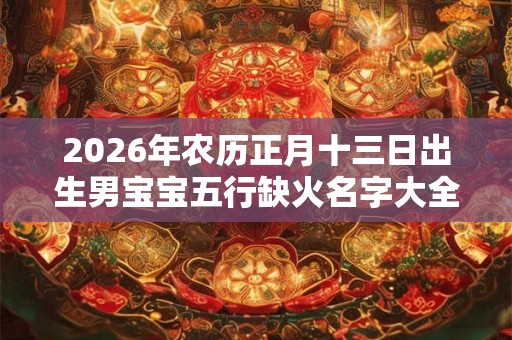 2026年农历正月十三日出生男宝宝五行缺火名字大全