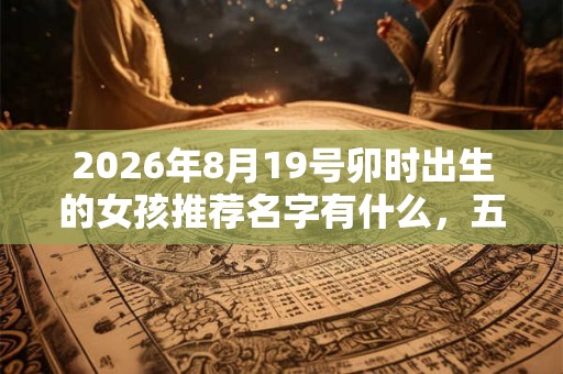 2026年8月19号卯时出生的女孩推荐名字有什么，五行属什么