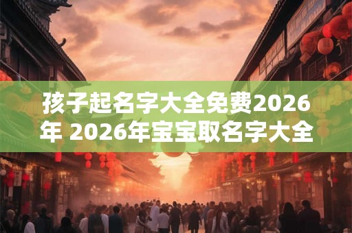 孩子起名字大全免费2026年 2026年宝宝取名字大全免费