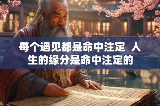 每个遇见都是命中注定  人生的缘分是命中注定的
