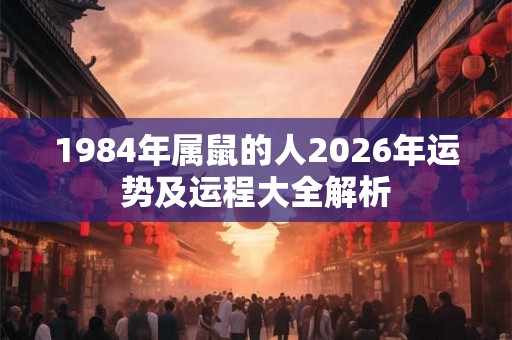 1984年属鼠的人2026年运势及运程大全解析
