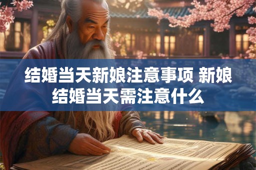 结婚当天新娘注意事项 新娘结婚当天需注意什么