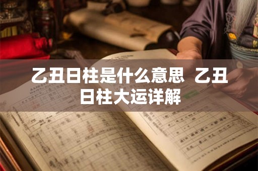 乙丑日柱是什么意思 乙丑日柱大运详解 乙丑日柱是什么意思 乙丑日柱大运详解