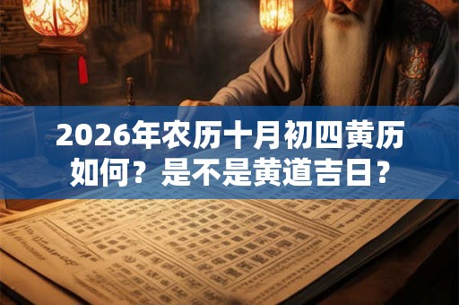 2026年农历十月初四黄历如何？是不是黄道吉日？