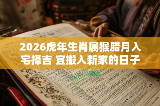 2026虎年生肖属猴腊月入宅择吉 宜搬入新家的日子