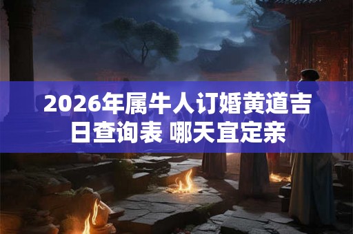 2026年属牛人订婚黄道吉日查询表 哪天宜定亲