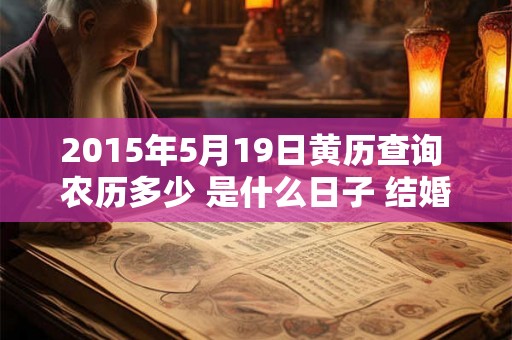 2015年5月19日黄历查询 农历多少 是什么日子 结婚吉时