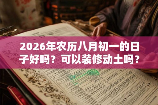 2026年农历八月初一的日子好吗？可以装修动土吗？