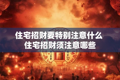 住宅招财要特别注意什么 住宅招财须注意哪些