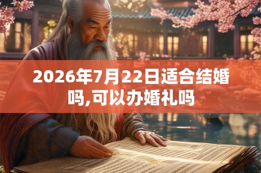 2026年7月22日适合结婚吗,可以办婚礼吗