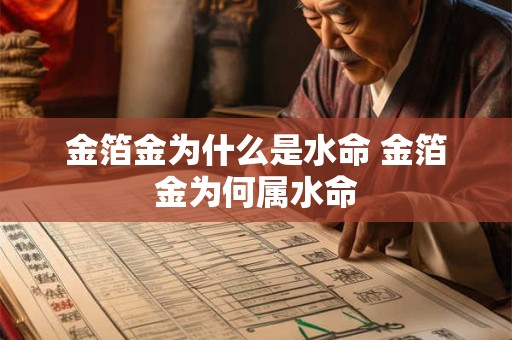金箔金为什么是水命 金箔金为何属水命