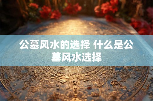 公墓风水的选择 什么是公墓风水选择