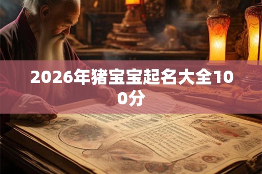 2026年猪宝宝起名大全100分