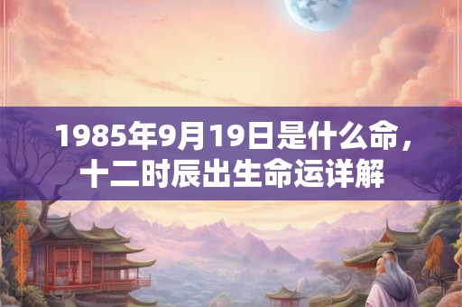 1985年9月19日是什么命，十二时辰出生命运详解
